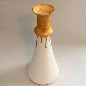 Home Décor Recycled Glass Vase Unusual Shape Paint